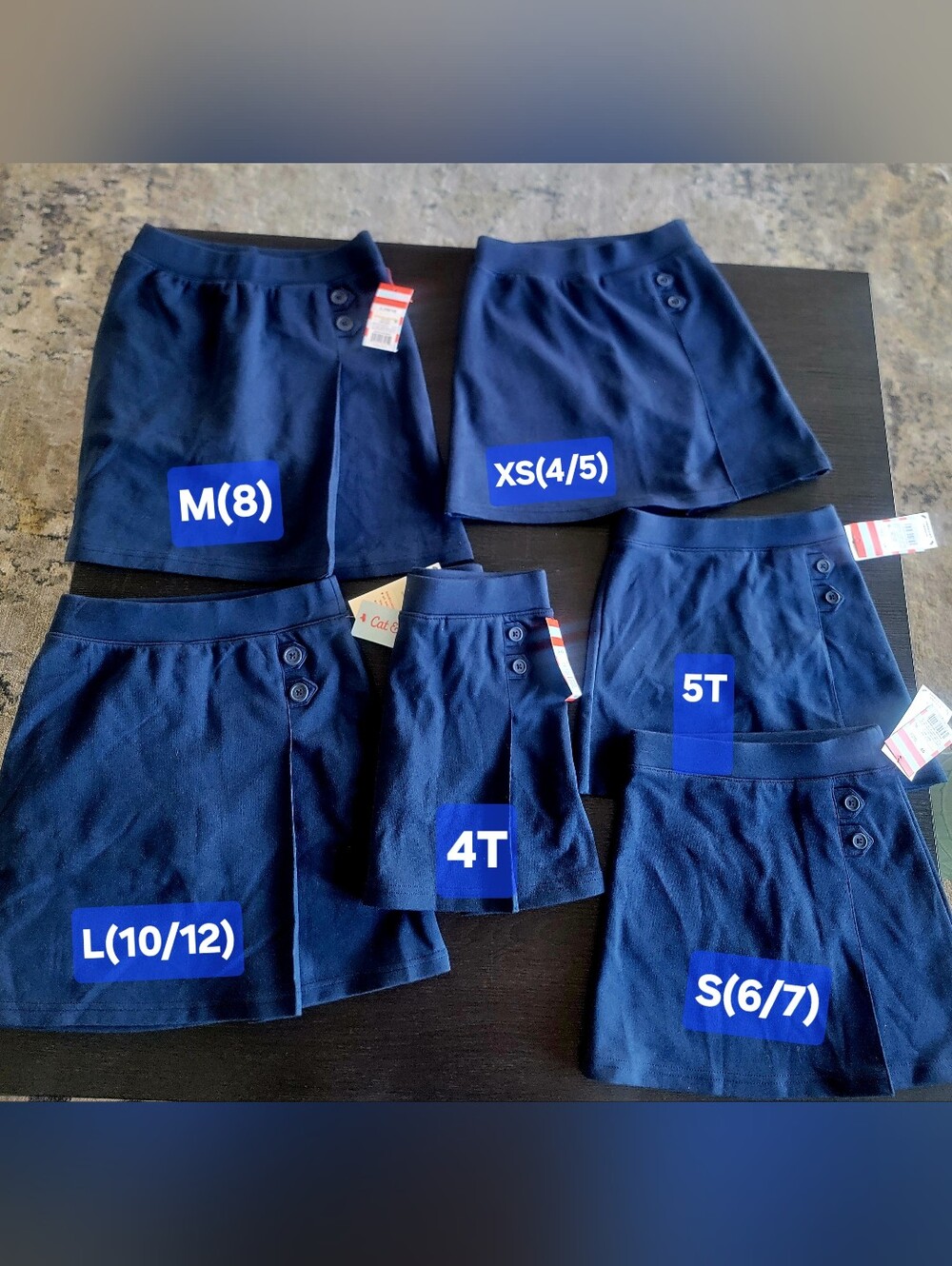 Girls & Toddlers 4T, 5T, XS(4/5) S(6/7), M & L Pull-On Uniform Skort Cat & Jack